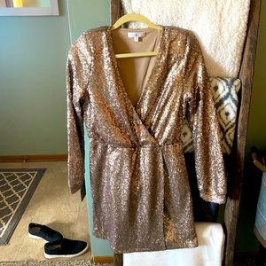 Misguided Gold sequence dress